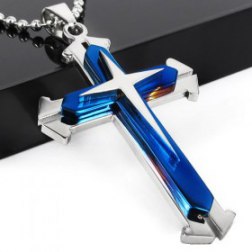Split Stainless Steel Cross Pendant Necklace