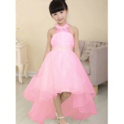 StraplessTrailing Flower Girl's Gauze Beads Dress
