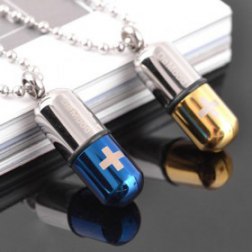 Capsule Shape Stainless Steel Necklace