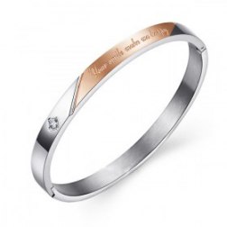 Diamond Lovers Bracelets Engraved Bangle