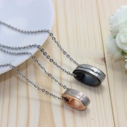 Lovers Brushed Titanium Comfort-fit Necklace
