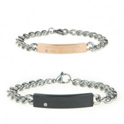 Lovers Titanium ID Bracelet With Curb Link