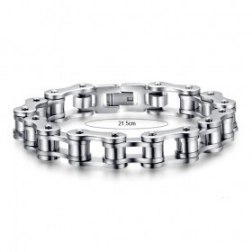 Elegant Bicycle Chain Design Silicone Stainless Steel Bracelet