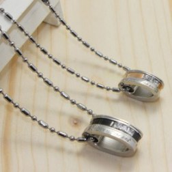 Diamond Band Ring Pendant Necklace