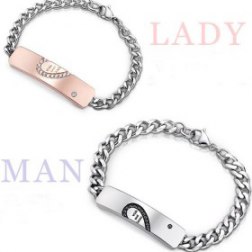 Valentine Gift Heart In Heart Couples Bracelet Titanium Steel Jewelry