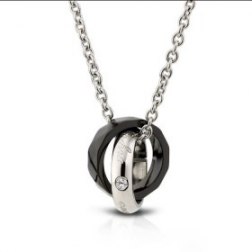 Double Interlocking Ring Lovers Necklace