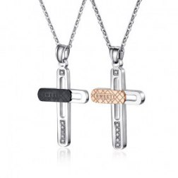 Two-tone Cross Pendant Necklace