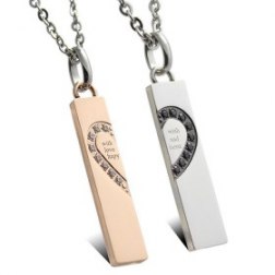 Fashion Cross Pendant Collage Heart Couple Necklace