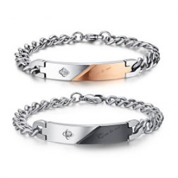 Diamond Couple ID Bracelet