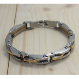 Two-tone Titanium Byzantine Men's Bracelet