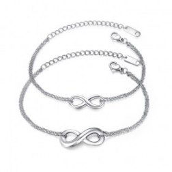 High-polish Number Eight Charm Bracelet