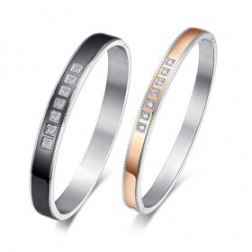 Diamond Embellished Hinge Clasp Bangle