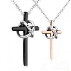 Cross Shaped Lovers Necklace