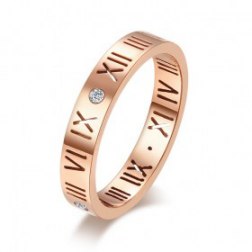 High Polished Roman Numeral Band Ring