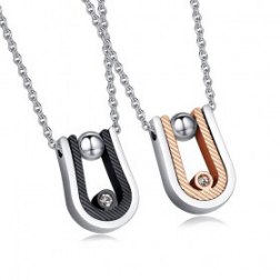 Titanium Horseshoe Couples Necklaces