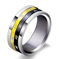 Spin Roman Numeral Men Rings