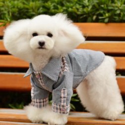 Gentle Cotton Pure Plaid Pet Shirt