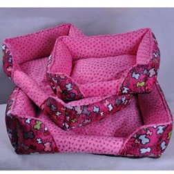 Floral and Paw Pattern Print Dog Sofa Size S-L