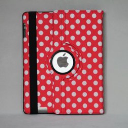 360 Rotating Case for Apple iPad Pro with Auto Wake/Sleep Function (Red Dot)