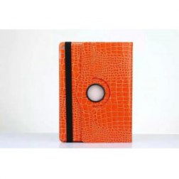 360 Rotating Case for Apple iPad Pro with Auto Wake/Sleep Function (Crocodile Orange)