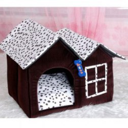 Black Spotty Cow Print Multi-function Fleece Dog House