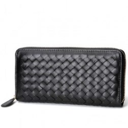 Zipper Woven PU Wallet Purse