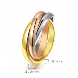 Three-tone Interlocking Ring