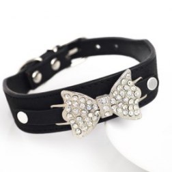 Rhinestone Tie Pet Collar