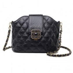 Quilted Genuine Leather Mini Shoulder Bag