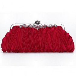 Satin Pleated Envelope Evening Cocktail Wedding Party Handbag Clutch