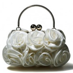Satin Evening Bag with Rosettes