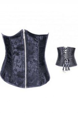Jacquard Tapestry Zipper FrontUnderbust Corset