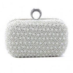 Luxury Ring Pearl Clutch Evening Bag