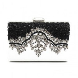 Beading Clutch Evening Bag Contrast Color