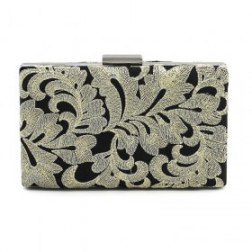 Floral Embroidery Clutch Hard Case