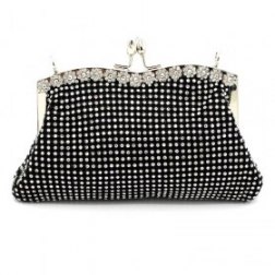 Kiss Lock Diamond Soft Purse Handbag for Women