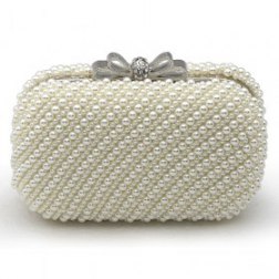 Bling Bow Clutch Purse Wedding Pearl Clutch Evening Bag