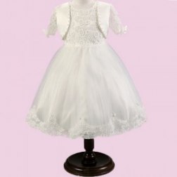 Embroidered Lace Girls' Dress and Cape