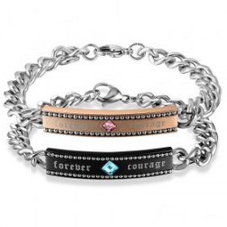 Color Rhombus Diamond Embellished Couple's Bracelet