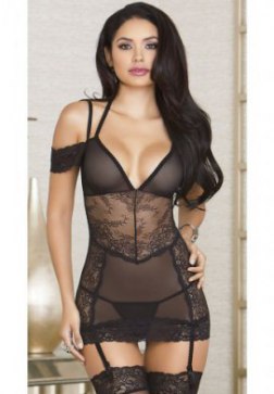 Black Lace And Mesh Chemise
