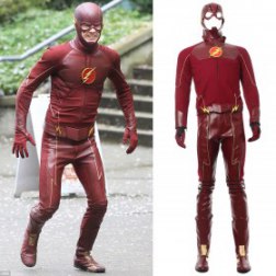 Justice League Barry Allen The Flash Leather Cosplay Outfit