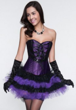 Floral Embellished Satin Corset with Beautiful Lace Pattern