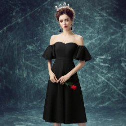 Black Color One Shoulder Gown Dress
