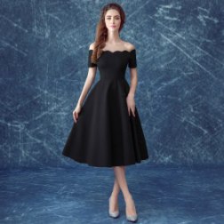 Black Color One Shoulder Gown Dress