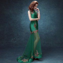 Green Color Luxurious Gown Dress