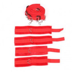 Red Sexy Wrist Ankle Bondage Restraint Cuffs