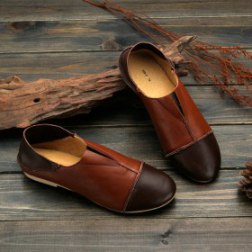 Genuine Leather Flat Shoes