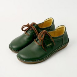 Genuine Leather Lace up Flat Shoes