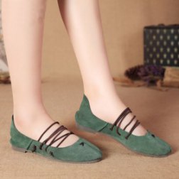 Tie Up Ballet Flat Shoes