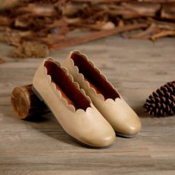 Genuine Leather Flat Pump Shoes